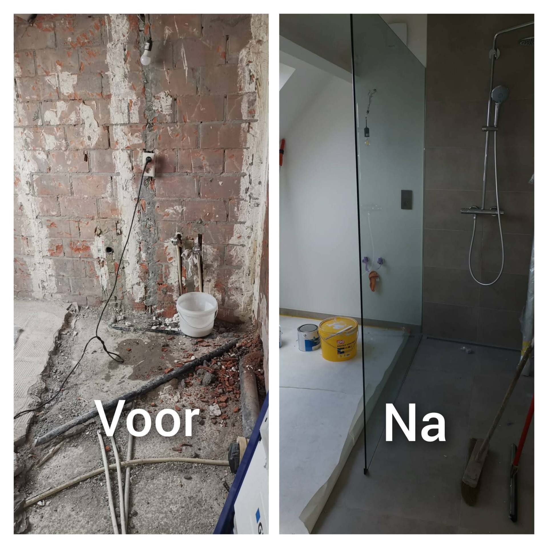 Inloopdouche met glaswand